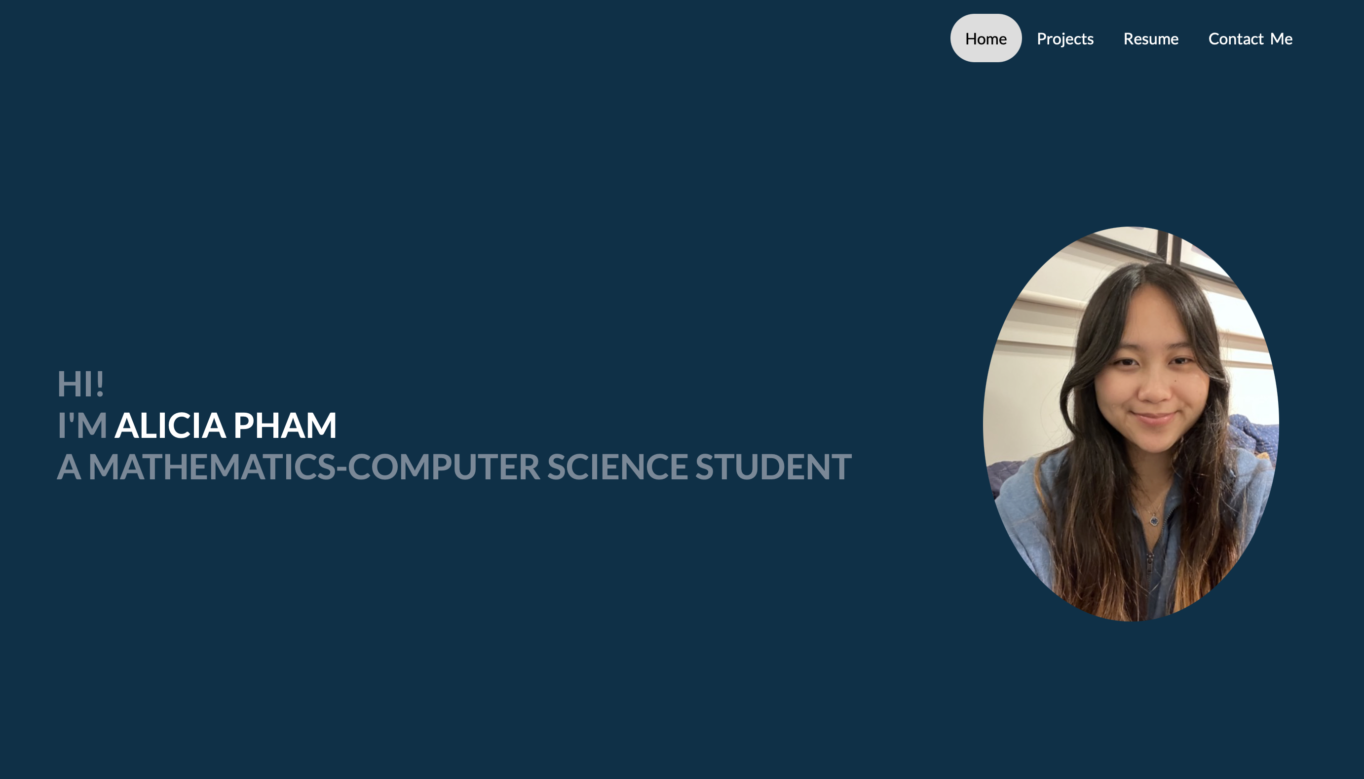 image of Alicia Pham's personal portfolio home page